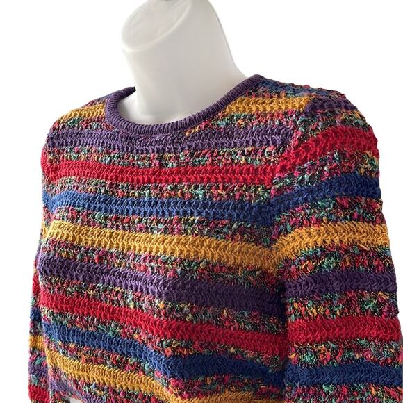 VINTAGE 1980’s Dead Stock Ohrbach’s Crochet Sweater Size XS - Picture 4 of 6